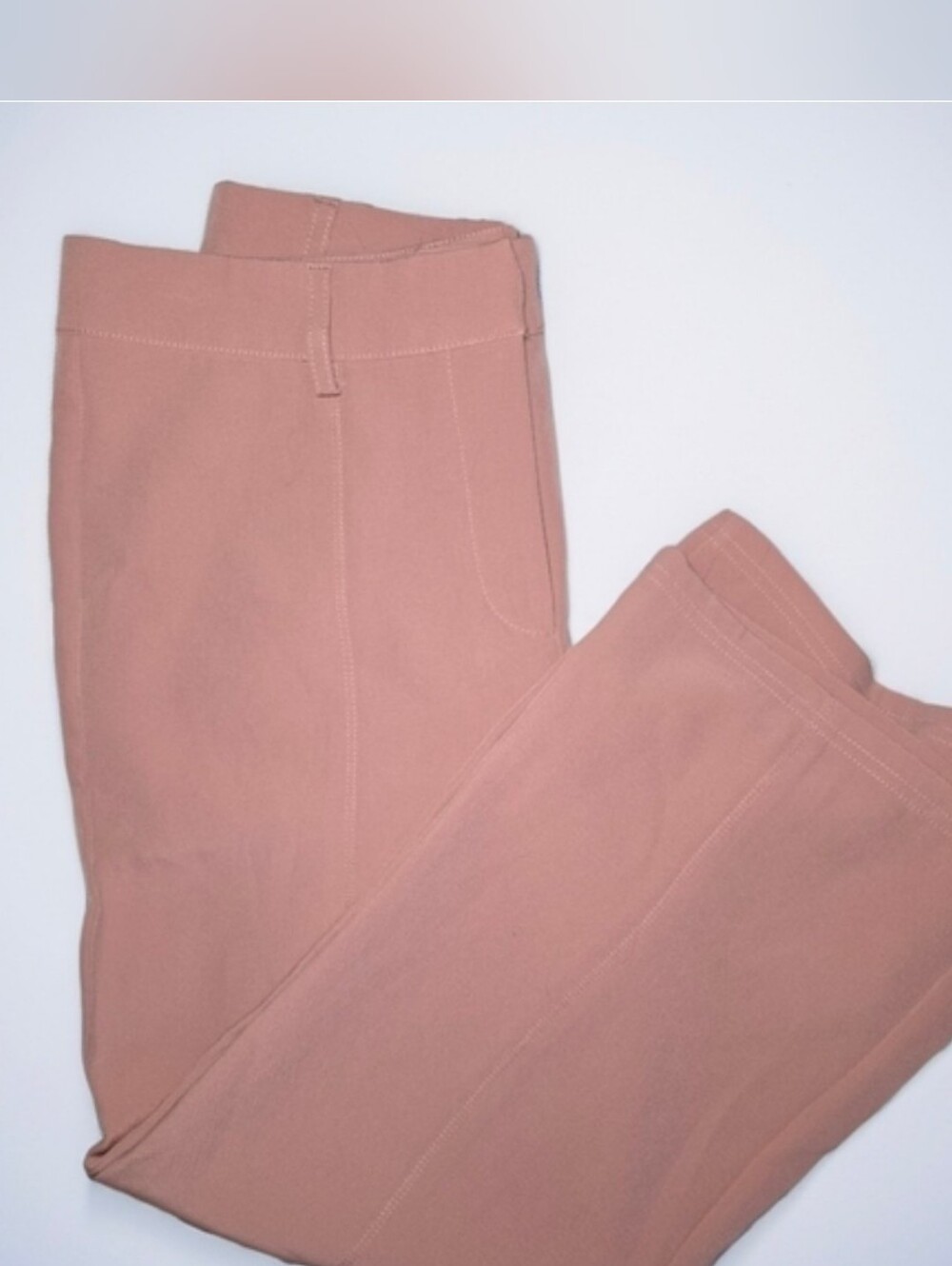 AVEC LES FILLES Dusty Rose Seam Front Wide Leg Cropped Trousers